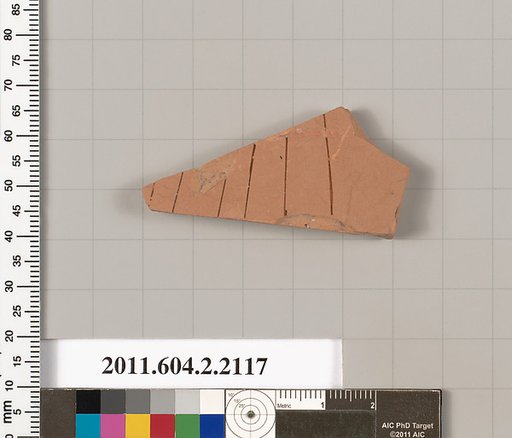 Terracotta fragment of a pot; glazed on the inside