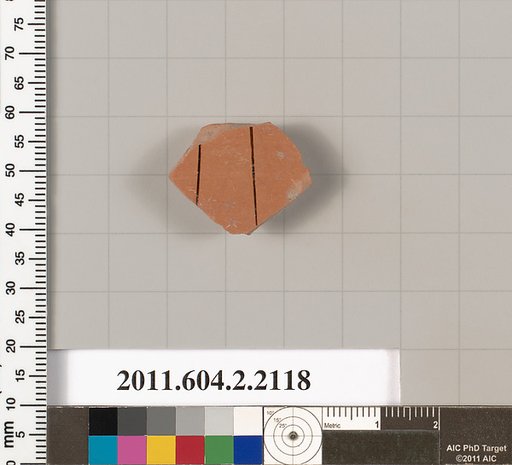 Terracotta fragment of a pot; glazed on the inside