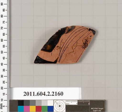 Terracotta fragment of a pot; unglazed on the inside