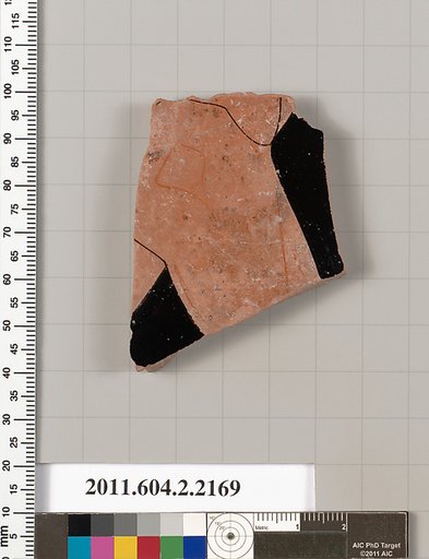 Terracotta fragment of a pot; unglazed on the inside