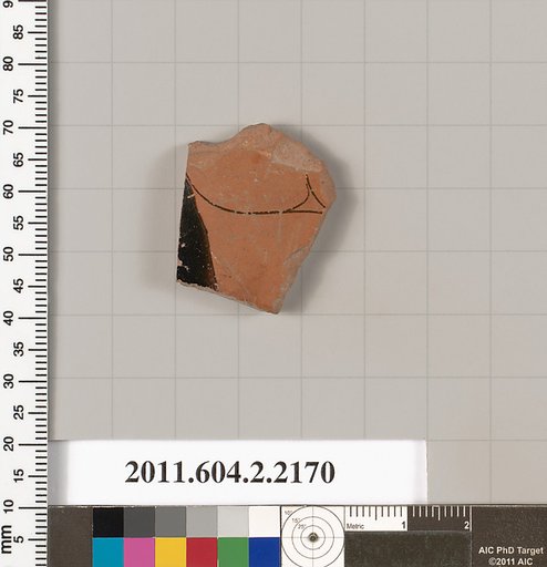 Terracotta fragment of a pot; unglazed on the inside