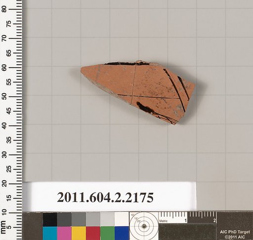 Terracotta fragment of a pot; unglazed on the inside
