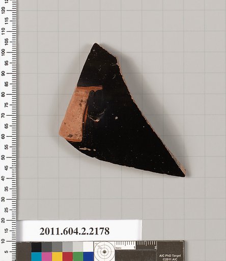 Terracotta fragment of a pot; unglazed on the inside