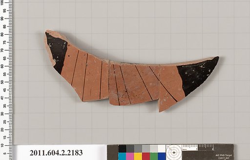 Terracotta fragment of a pot; unglazed on the inside