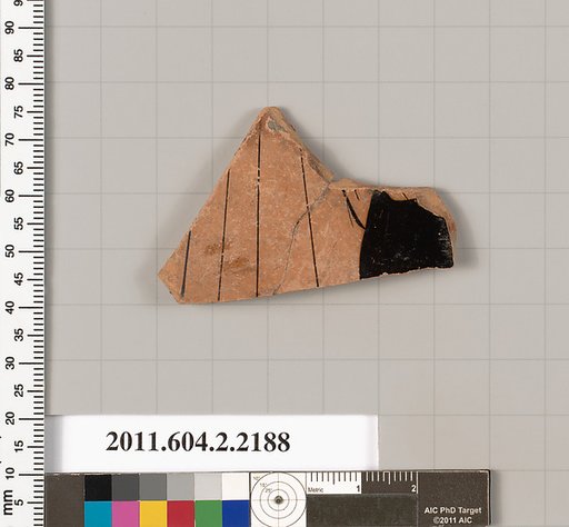 Terracotta fragment of a pot; unglazed on the inside