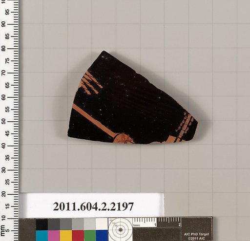 Terracotta fragment of a pot; unglazed on the inside