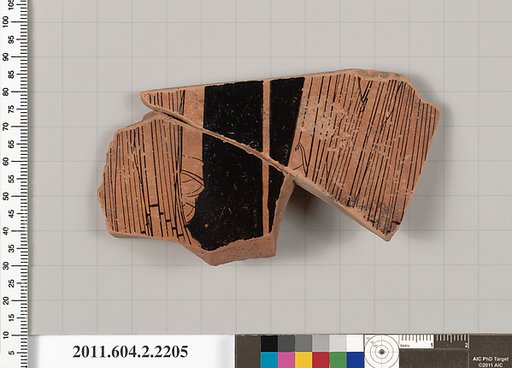 Terracotta fragment of a pot; unglazed on the inside