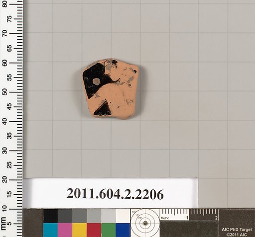 Terracotta fragment of a pot; unglazed on the inside