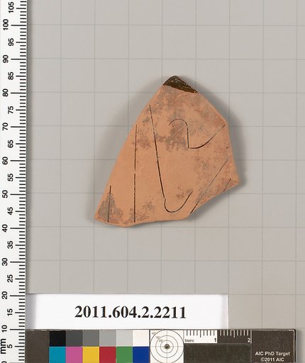 Terracotta fragment of a pot; unglazed on the inside