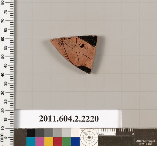 Terracotta fragment of a pot; unglazed on the inside
