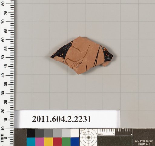 Terracotta fragment of a pot; unglazed on the inside
