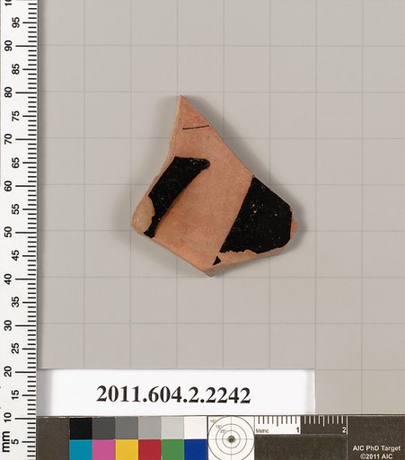 Terracotta fragment of a pot; unglazed on the inside
