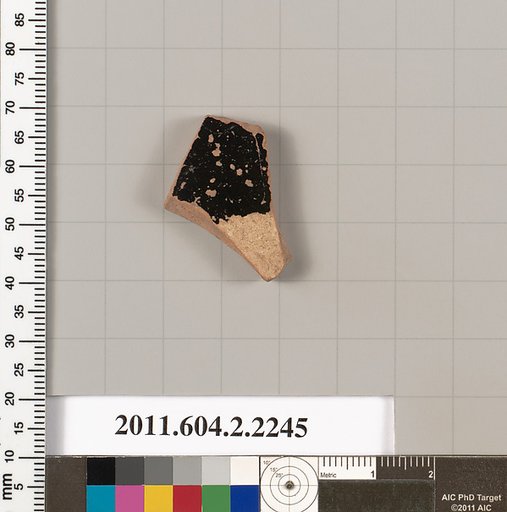 Terracotta fragment of a pot; unglazed on the inside