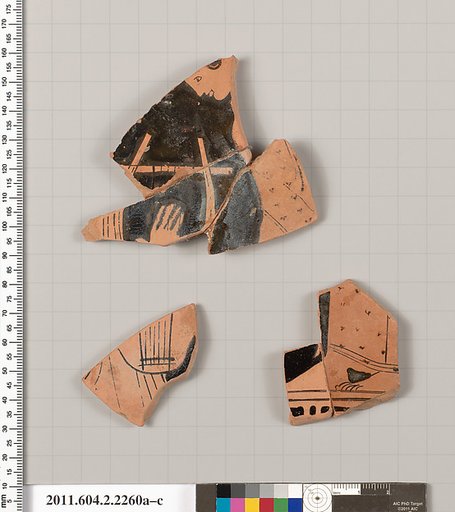 Terracotta fragments of pots; unglazed on the inside