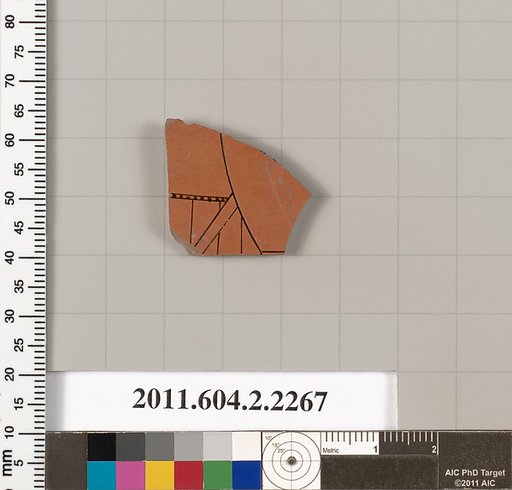 Terracotta fragment of a pot; glazed on the inside