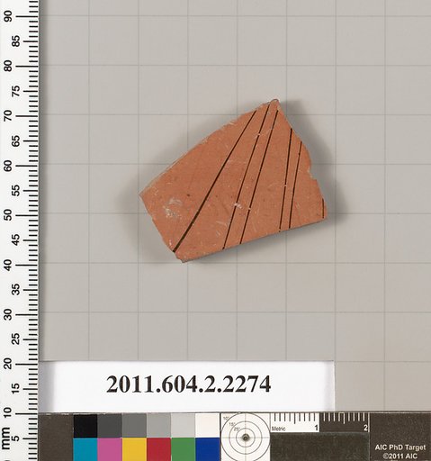 Terracotta fragment of a pot; glazed on the inside