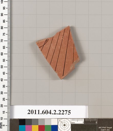 Terracotta fragment of a pot; glazed on the inside