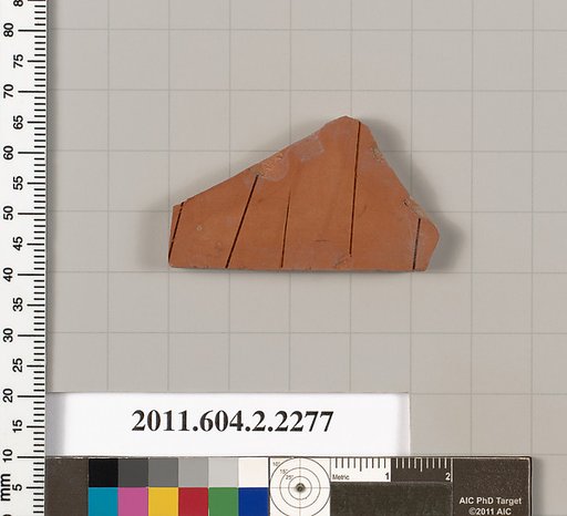 Terracotta fragment of a pot; glazed on the inside