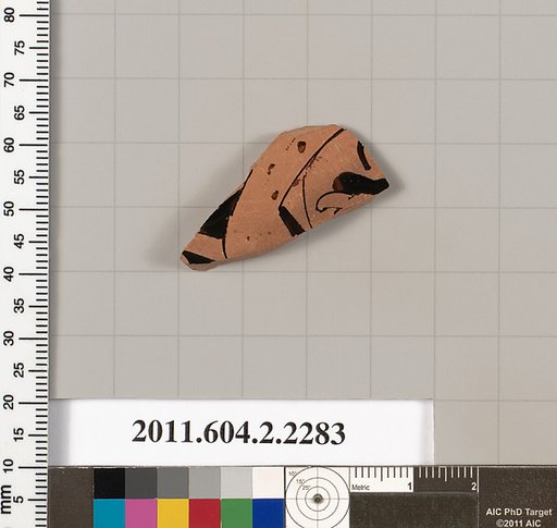 Terracotta fragment of a pot; glazed on the inside