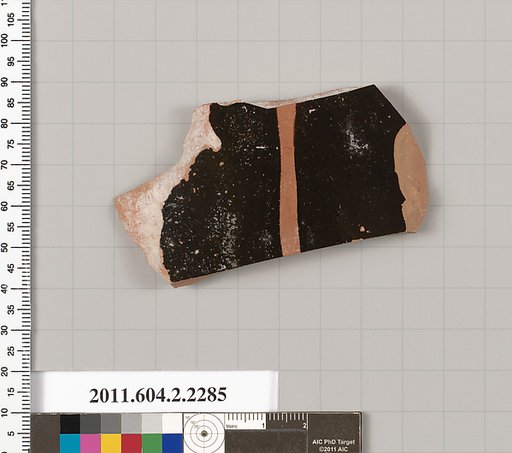 Terracotta fragment of a pot; glazed on the inside
