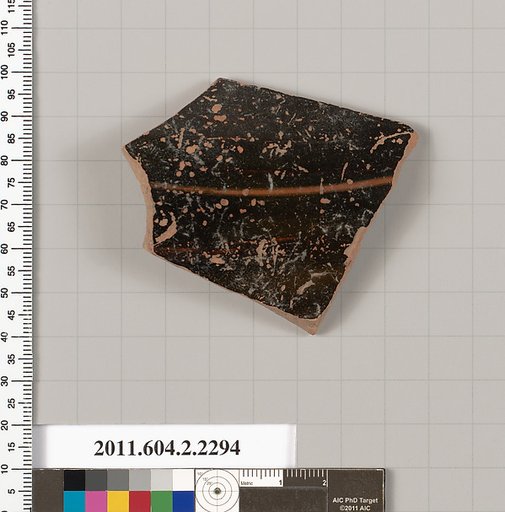 Terracotta fragment of a pot; glazed on the inside
