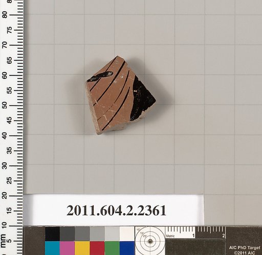 Terracotta fragment of a pot; unglazed on the inside