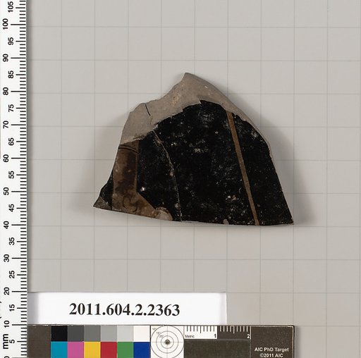 Terracotta fragment of a pot; unglazed on the inside