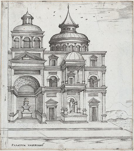 Palatium Valerianu[m], from a series of prints depicting (reconstructed) Buildings from Roman Antiquity