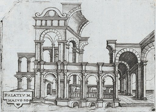 Porta Antonae, from a series of prints depicting (reconstructed) buildings from Roman Antiquity