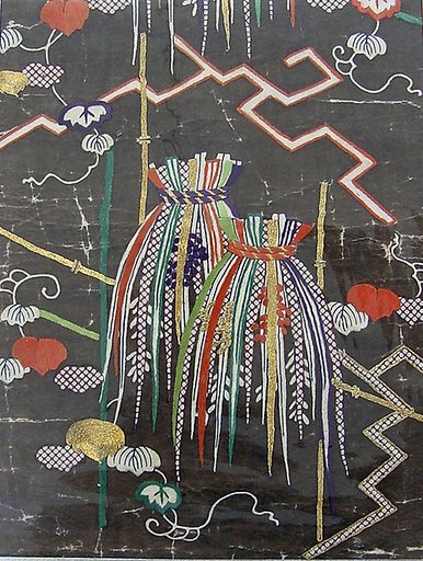 Piece from a Kosode with Decorated Rice Sheaves