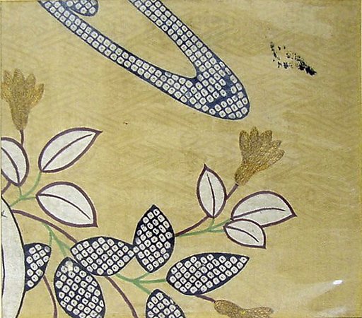 Piece from a Kosode with Flowers, Leaves, and Water