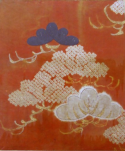 Piece from a Kosode with Pine Boughs