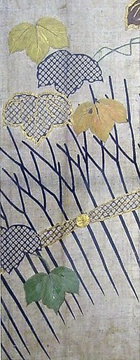 Piece from a Summer Kosode (katabira) with Ivy and Garden Fence