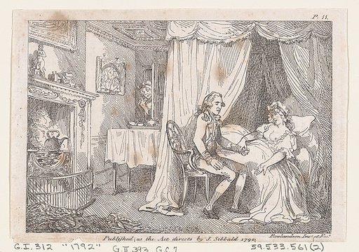 Lady Booby attempts to seduce the immaculate Joseph, from "The Adventures of Joseph Andrews, and His Friend Mr. Abraham Adams"