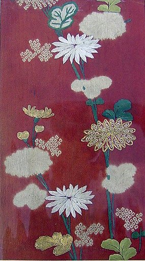Piece from a Kosode with Chrysanthemums