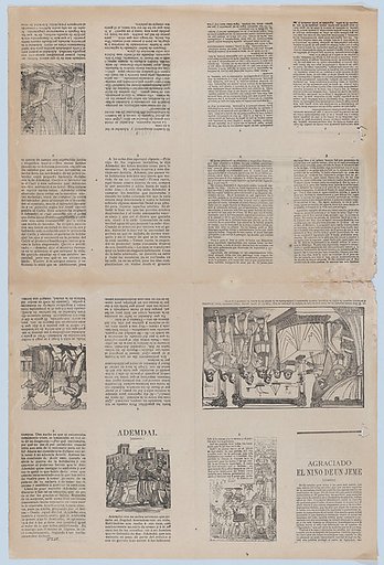An uncut sheet printed on both sides with pages from "Ademdai" and "Agraciado: El niño de un jeme"