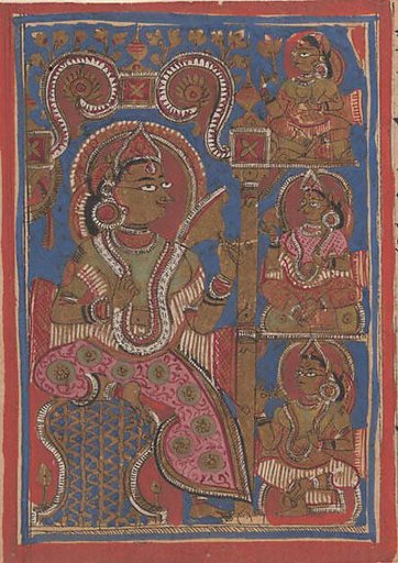 Queen Trisala's Joy (at the Confirmation of Her Conception): Folio from a Kalpasutra Manuscript