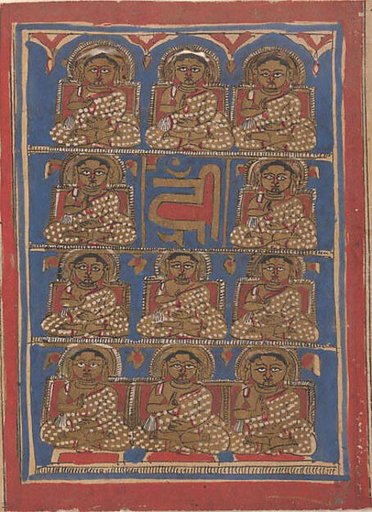 The Eleven Disciples (Ganadharas) of Mahavira: Folio from a Kalpasutra Manuscript