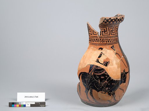 Terracotta fragment of an oinochoe: olpe (jug)
