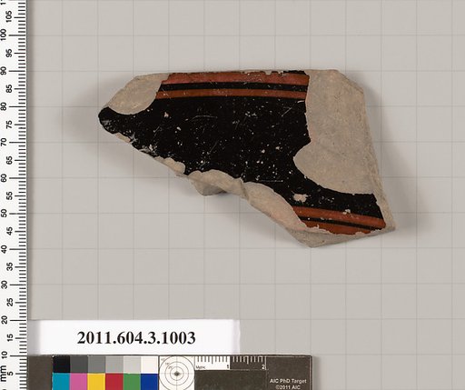Terracotta fragment of lekanis (covered dish)?