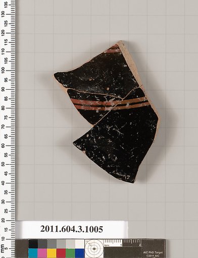 Terracotta fragment of lekanis (covered dish)?