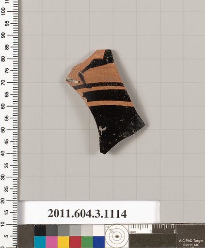 Terracotta fragment of a mastoid (drinking cup with narrow base) or a kyathos (cup-shaped ladle)