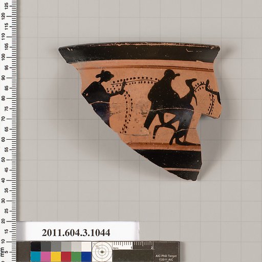 Terracotta fragment of a mastoid (drinking cup with narrow base)