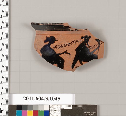 Terracotta fragment of a mastoid (drinking cup with narrow base)