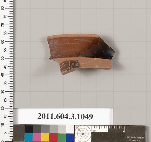 Terracotta fragment of a mastoid (drinking cup with narrow base)