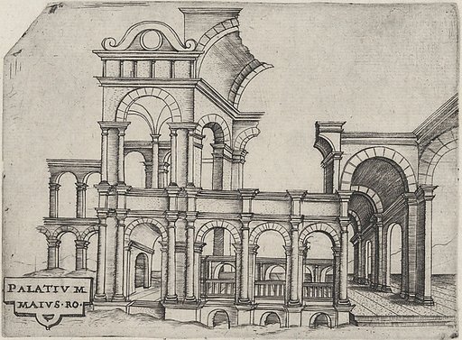 Palatium Maius Ro, from a series depicting (reconstructed) buildings from Roman antiquity