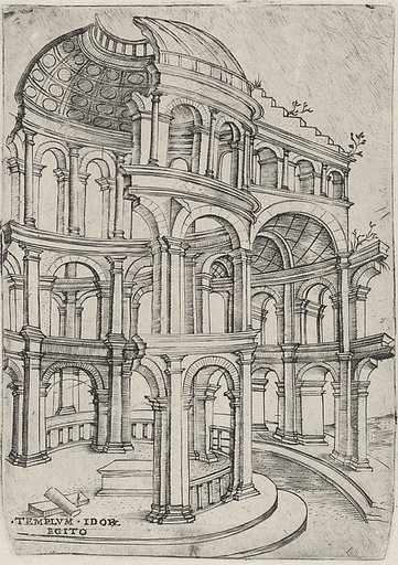 Templum Idor Egito, from a series depicting (reconstructed) buildings from Roman antiquity
