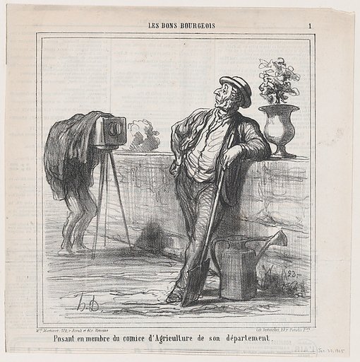 Posing as an official of the local agricultural fair, from 'The Good Bourgeois,' published in Le Charivari, January 30, 1865