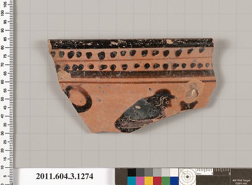 Terracotta rim fragment of a skyphos (deep drinking cup)