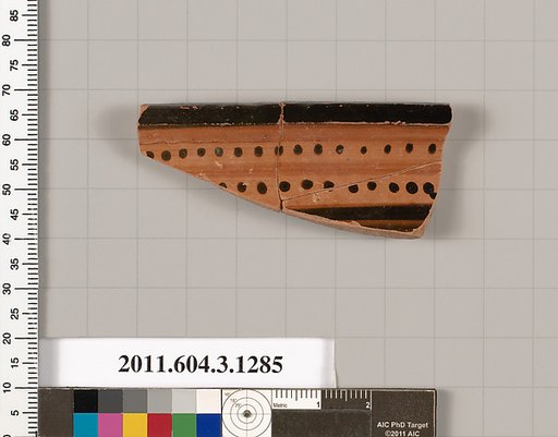 Terracotta rim fragment of a skyphos (deep drinking cup)